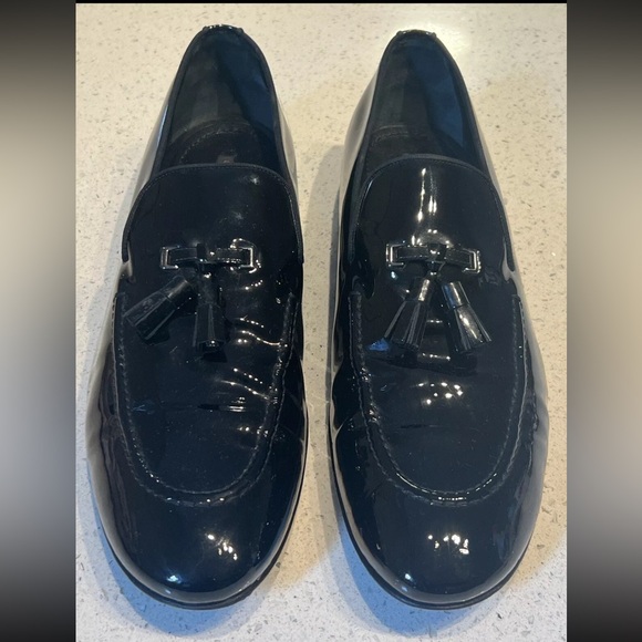Louis Vuitton Black Patent Leather damier heel Loafers - Picture 1 of 11